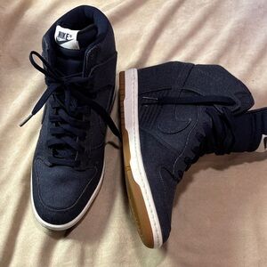 Nike Dunk Sky Hi Dark Denim Blue High-Top Hi Heel Sneakers
